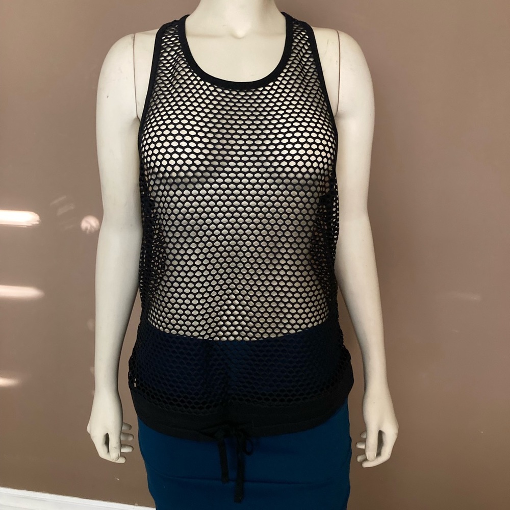 Black fishnet tank (see through), size small